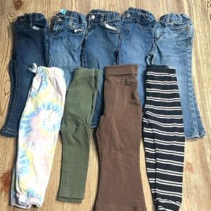 Girls 9 Item Pants Lot